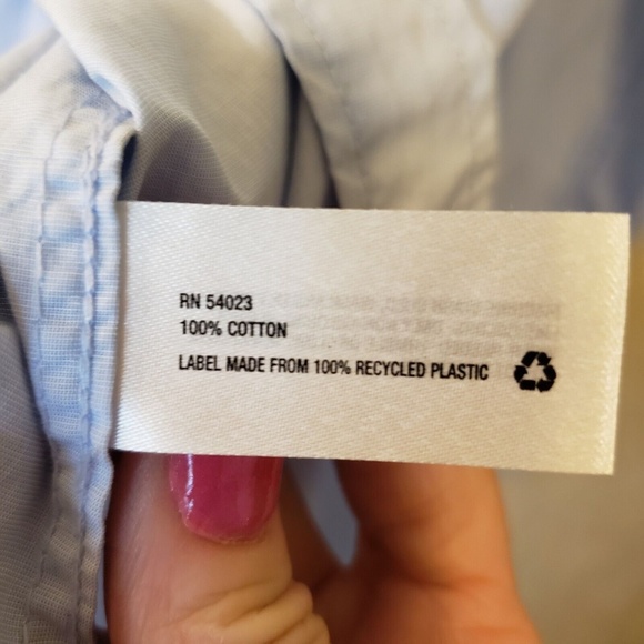 Gap Men's Lived-In Button-up Collared Blue Dress Shirt Sz Large Tall - Picture 5 of 7